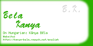 bela kanya business card