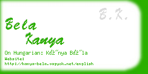bela kanya business card